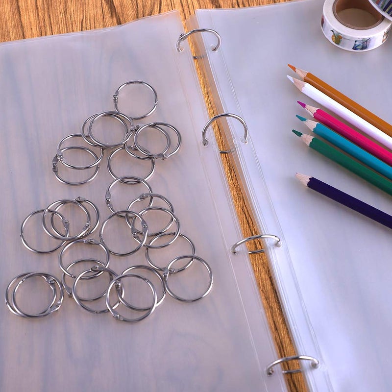 Antner 100PCS 1 1/5 Inch Loose Leaf Binder Rings Nickel Plated Small Metal Book Rings Keyrings for Paper, Index Cards, Flashcards, Keychains, Crafts, Home Office Organization, Silver - Image 3